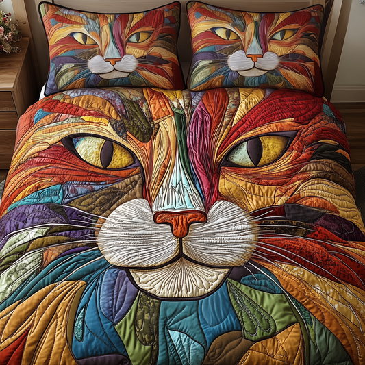 Purrfectly Cat 3-Piece Quilted Bedding Set GFTOTP2005