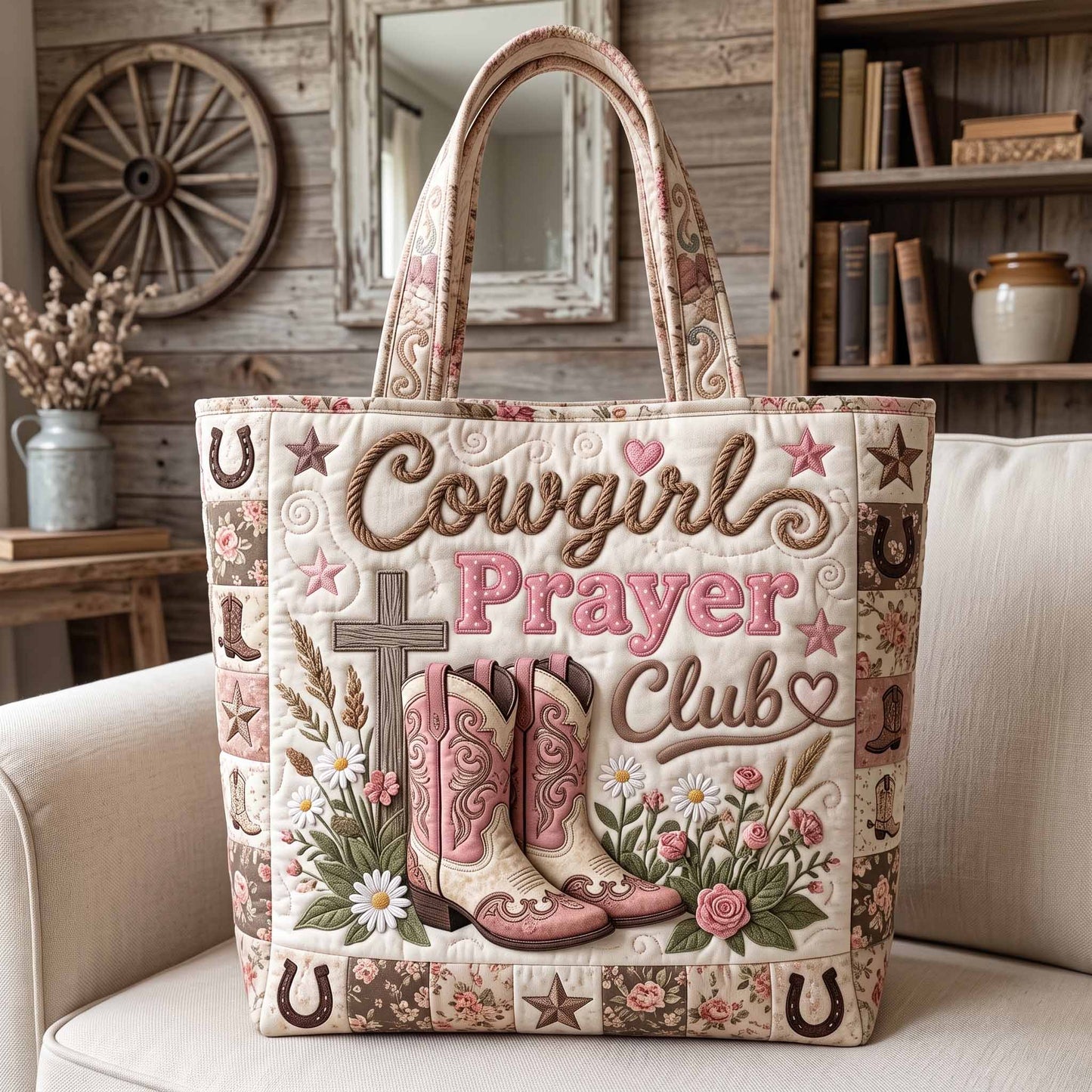 Western Grace Quilted Tote Bag GFTOTP20062