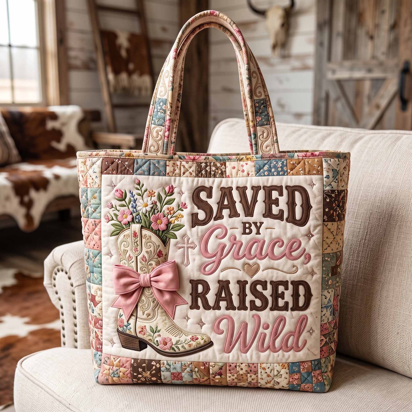 Western Grace Quilted Tote Bag GFTOTP20064