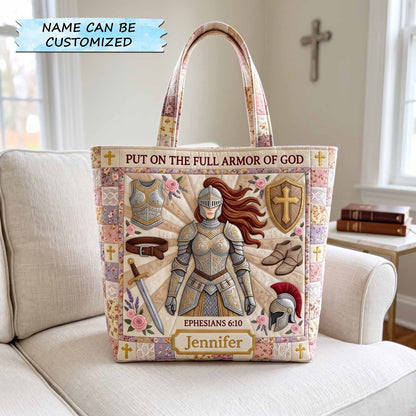 Personalized Full Armor Of God Quilted Tote Bag QTCUZ GFTOTP20068