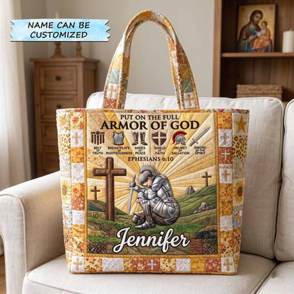 Personalized Full Armor Of God Quilted Tote Bag QTCUZ GFTOTP20070