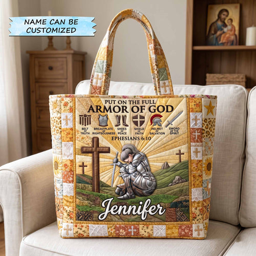 Personalized Full Armor Of God Quilted Tote Bag QTCUZ GFTOTP20070