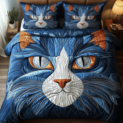 Purrfectly Cat 3-Piece Quilted Bedding Set GFTOTP2008