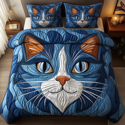 Purrfectly Cat 3-Piece Quilted Bedding Set GFTOTP2009