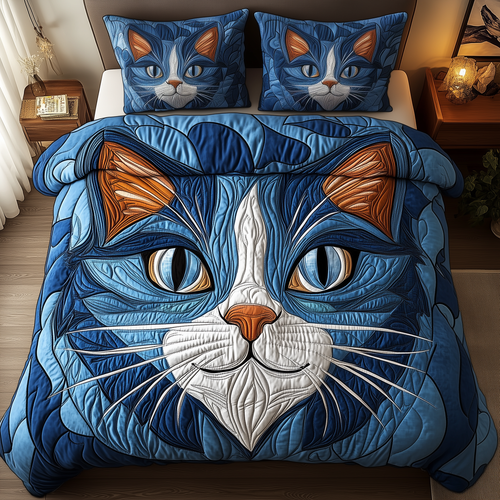 Purrfectly Cat 3-Piece Quilted Bedding Set GFTOTP2009