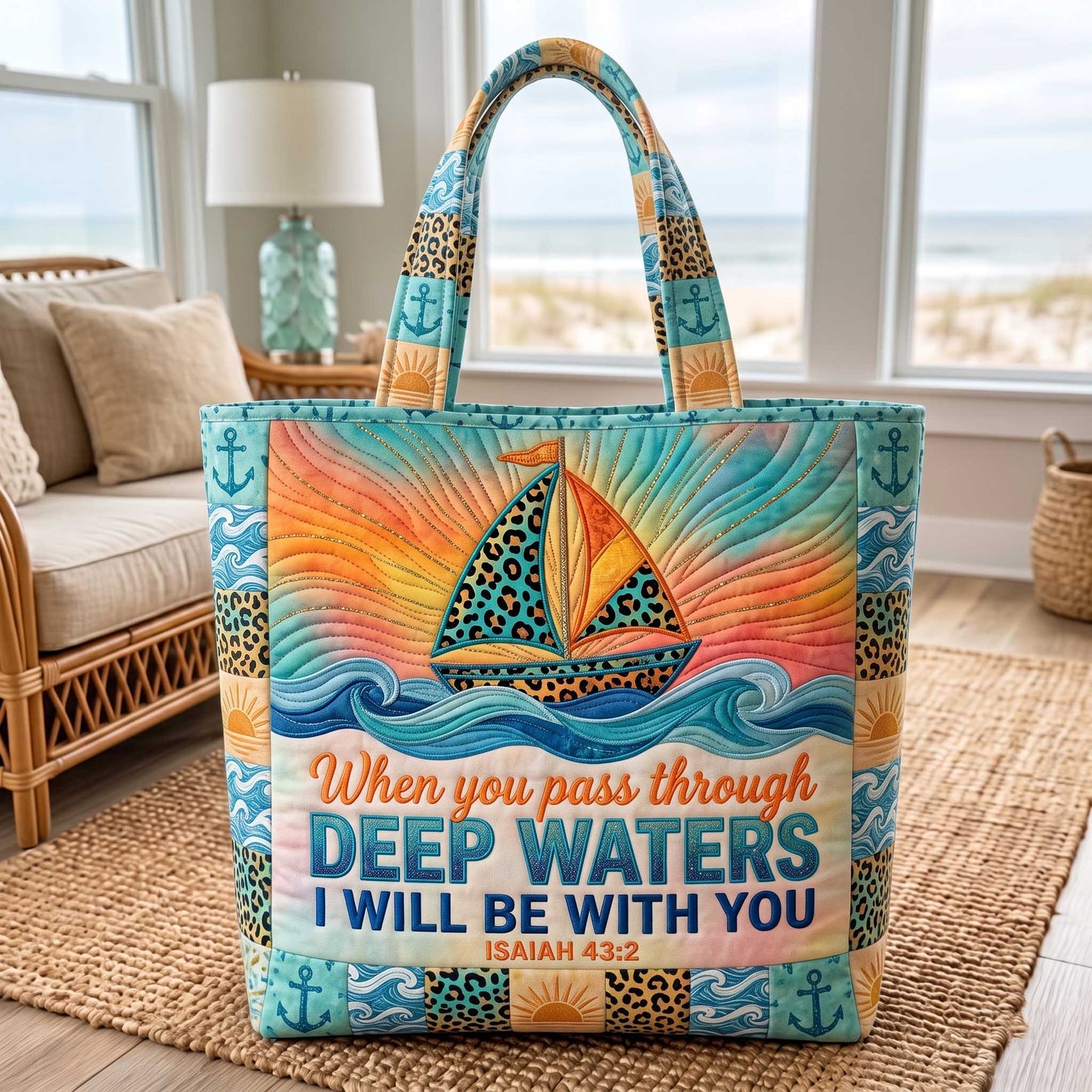 Ocean Grace Quilted Tote Bag GFTOTP20133