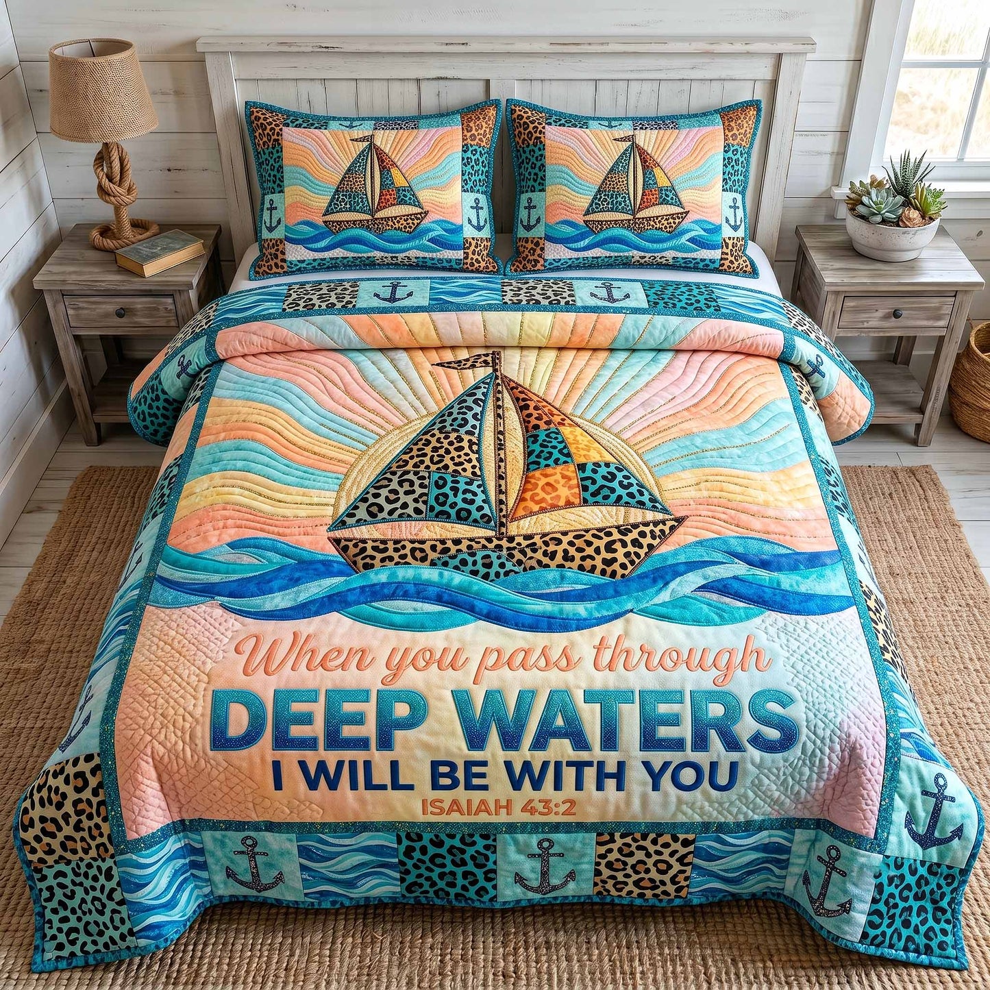 Ocean Grace 3-Piece Quilted Bedding Set GFTOTP20158