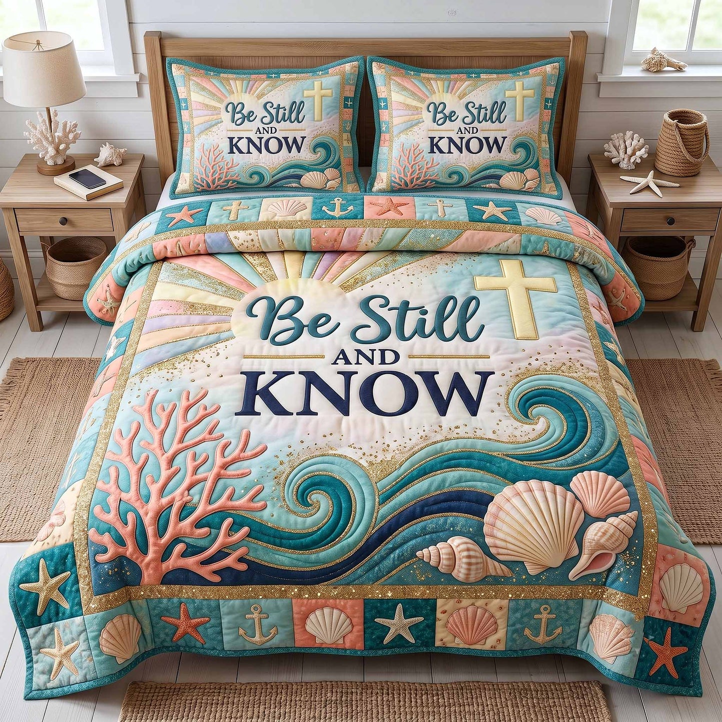 Ocean Grace 3-Piece Quilted Bedding Set GFTOTP20160