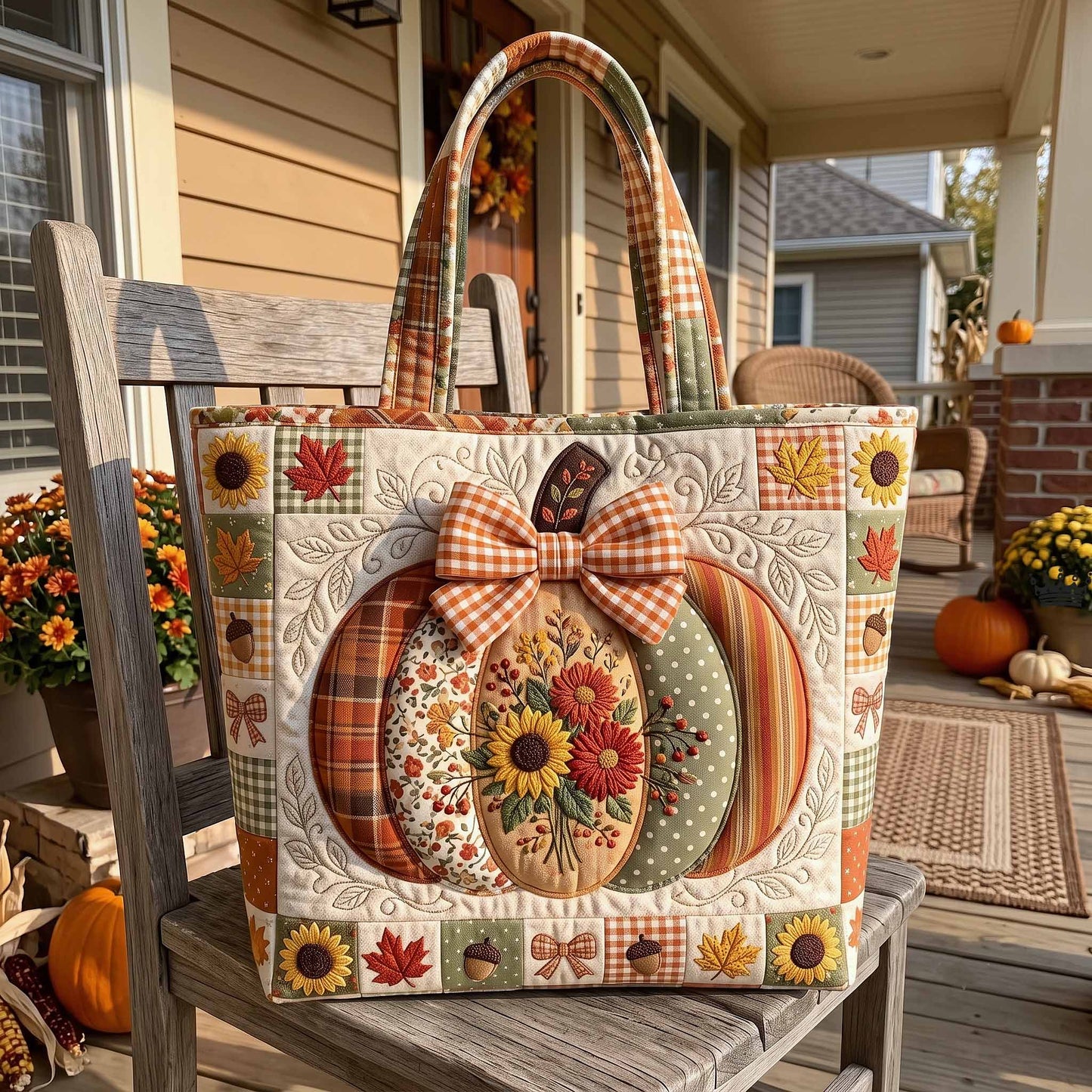 Pumpkin Bliss Quilted Tote Bag GFTOTP20224