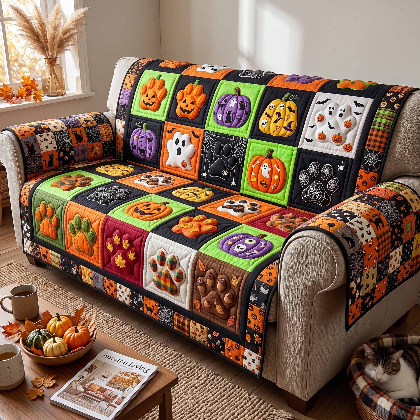 Spooky Paws Quilted Sofa Cover GFTOTP20290