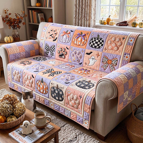 Autumn Cottage Paws Quilted Sofa Cover GFTOTP20291