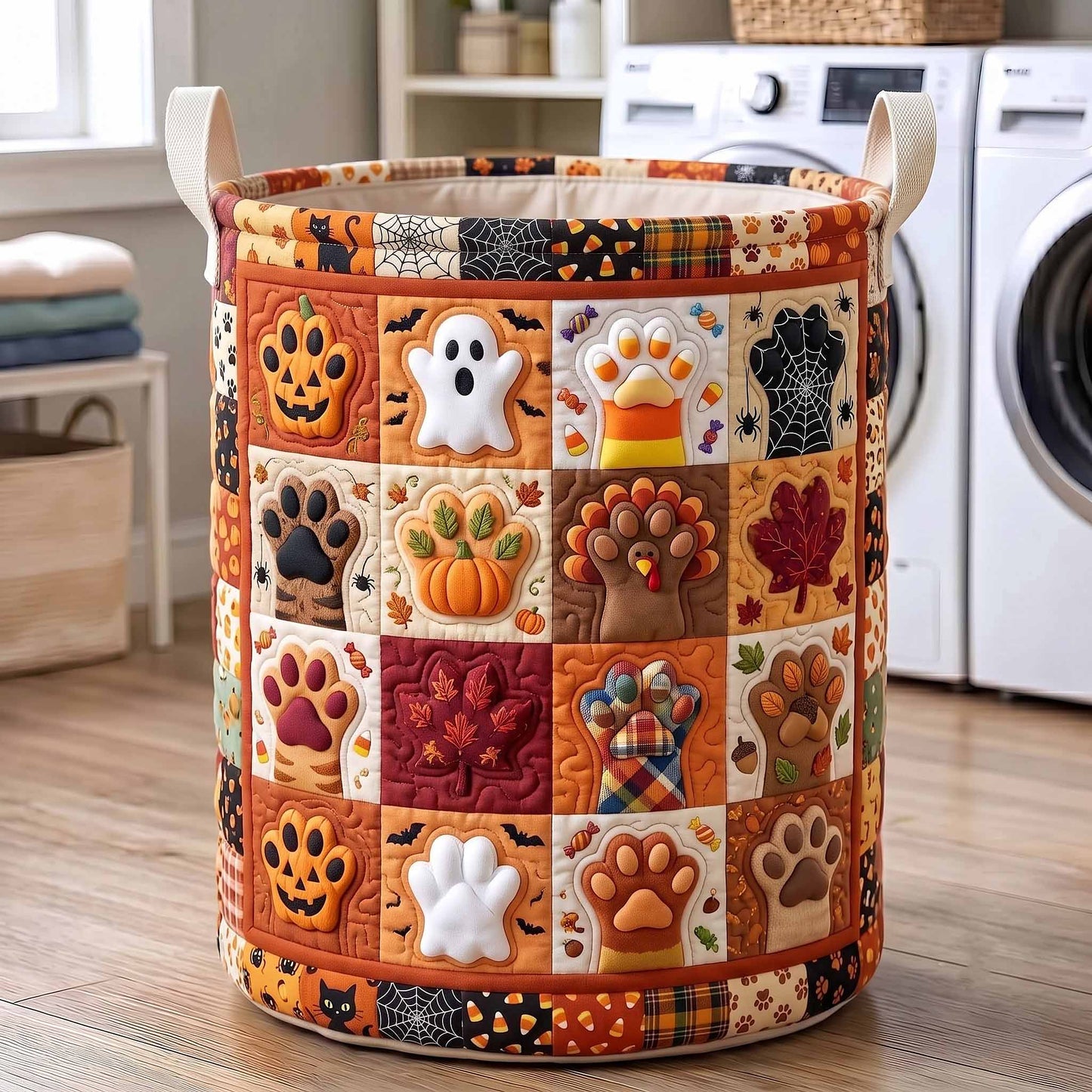 Halloween Paws Quilted Laundry Basket GFTOTP20315