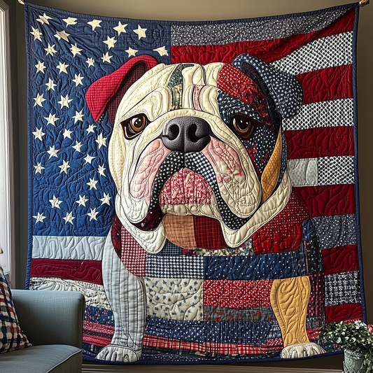 Patriotic Bulldog Quilted Blanket GFTOTP2031