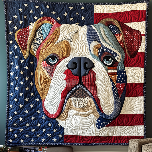 Patriotic Bulldog Quilted Blanket GFTOTP2032