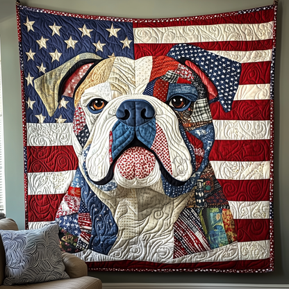 Patriotic Bulldog Quilted Blanket GFTOTP2033