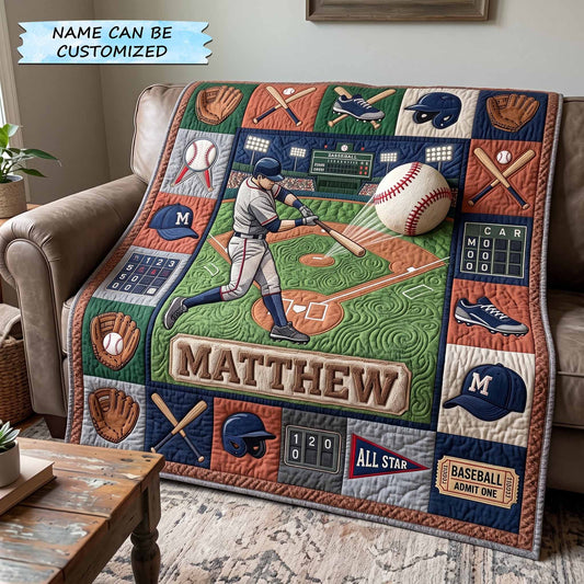 Personalized Baseball Pride Quilted Blanket QTCUZ GFTOTP20358