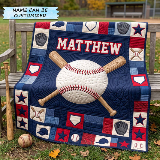 Personalized Baseball Pride Quilted Blanket QTCUZ GFTOTP20359