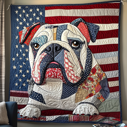 Patriotic Bulldog Quilted Blanket GFTOTP2035
