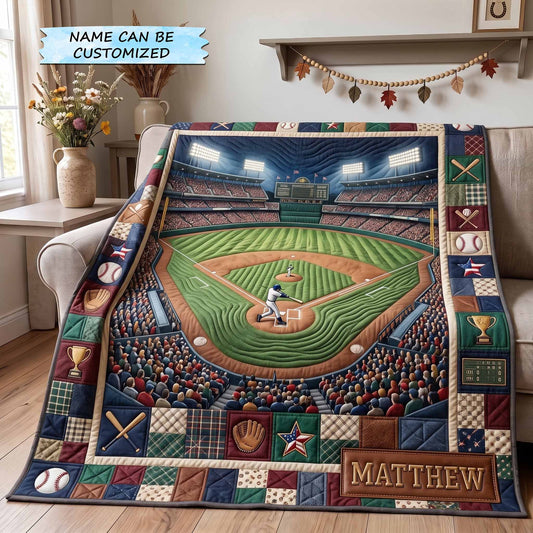 Personalized Baseball Pride Quilted Blanket QTCUZ GFTOTP20360