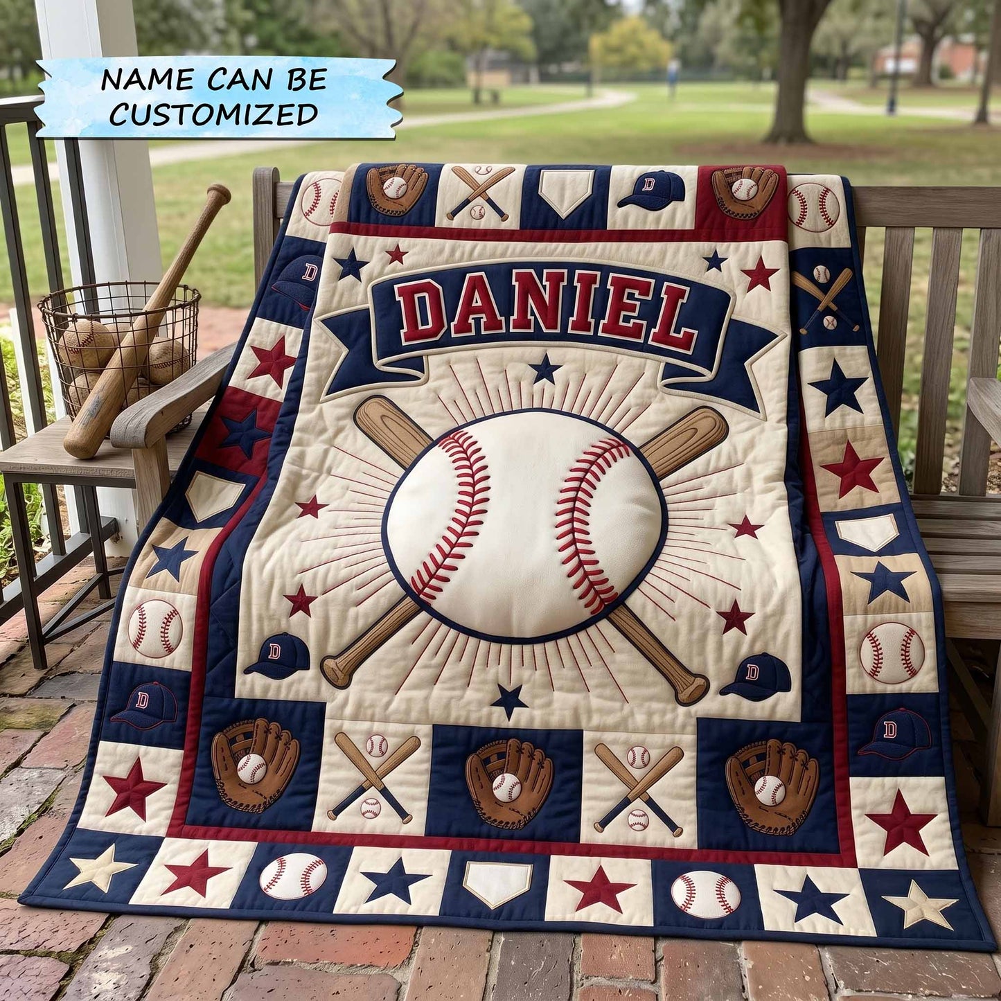 Personalized Baseball Pride Quilted Blanket QTCUZ GFTOTP20362