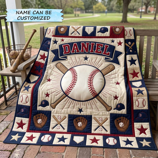 Personalized Baseball Pride Quilted Blanket QTCUZ GFTOTP20362