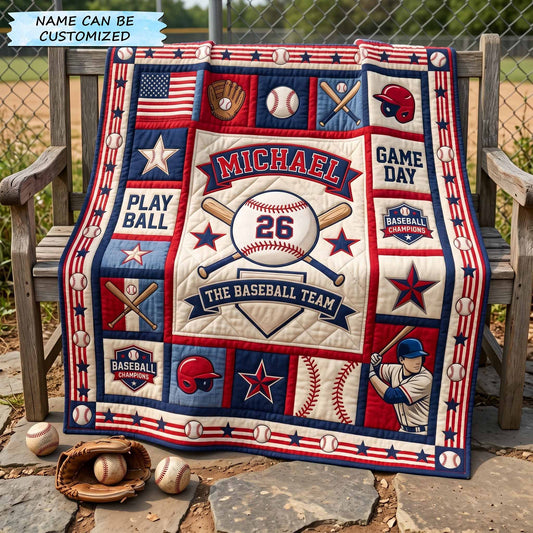 Personalized Baseball Pride Quilted Blanket QTCUZ GFTOTP20363