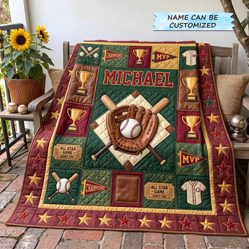 Personalized Baseball Heritage Quilted Blanket QTCUZ GFTOTP20367