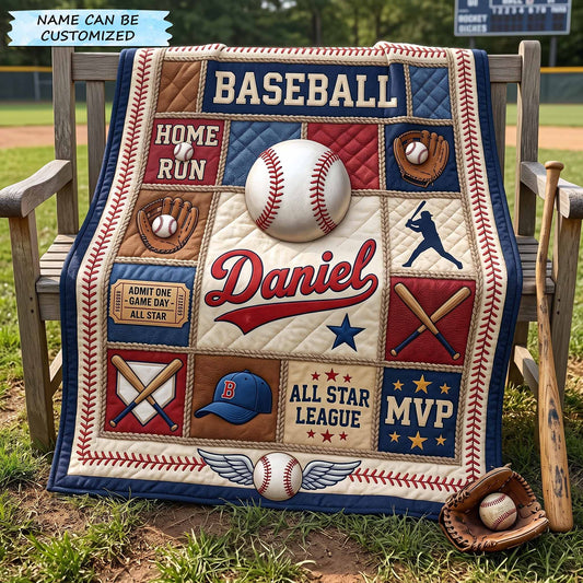 Personalized Baseball Heritage Quilted Blanket QTCUZ GFTOTP20369