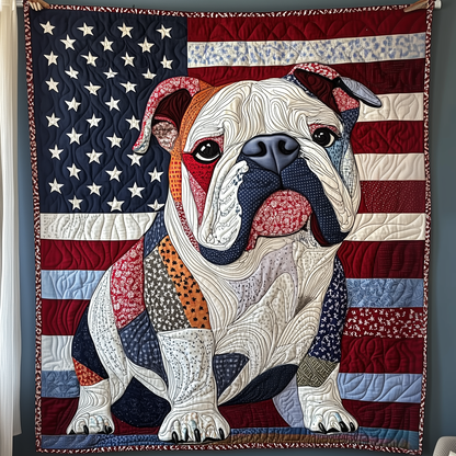 Patriotic Bulldog Quilted Blanket GFTOTP2036