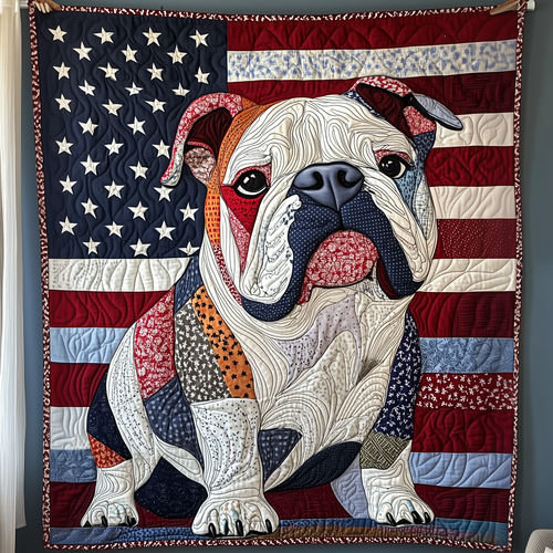 Patriotic Bulldog Quilted Blanket GFTOTP2036