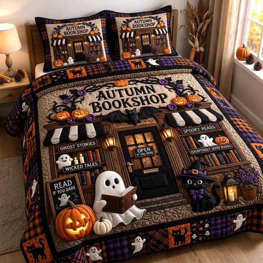 Autumn Bookshop 3-Piece Quilted Bedding Set GFTOTP20409