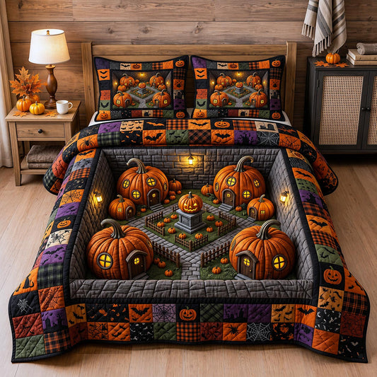 Wicked Village 3-Piece Quilted Bedding Set GFTOTP20415