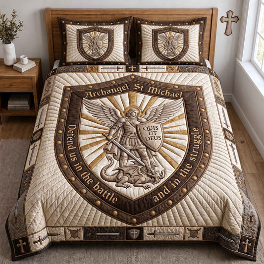 Saint Michael 3-Piece Quilted Bedding Set GFTOTP20433