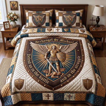 Saint Michael 3-Piece Quilted Bedding Set GFTOTP20434