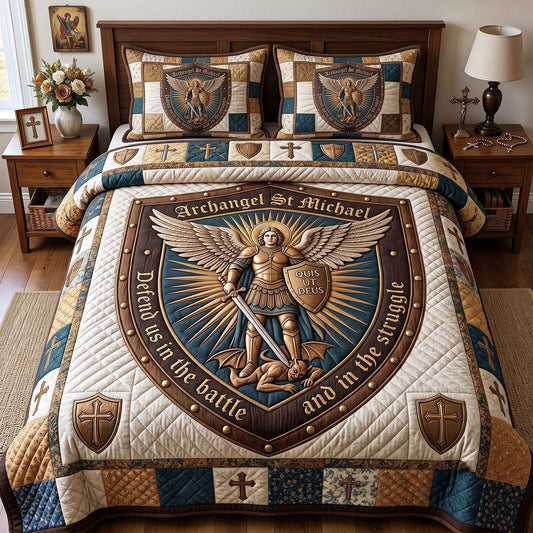 Saint Michael 3-Piece Quilted Bedding Set GFTOTP20434