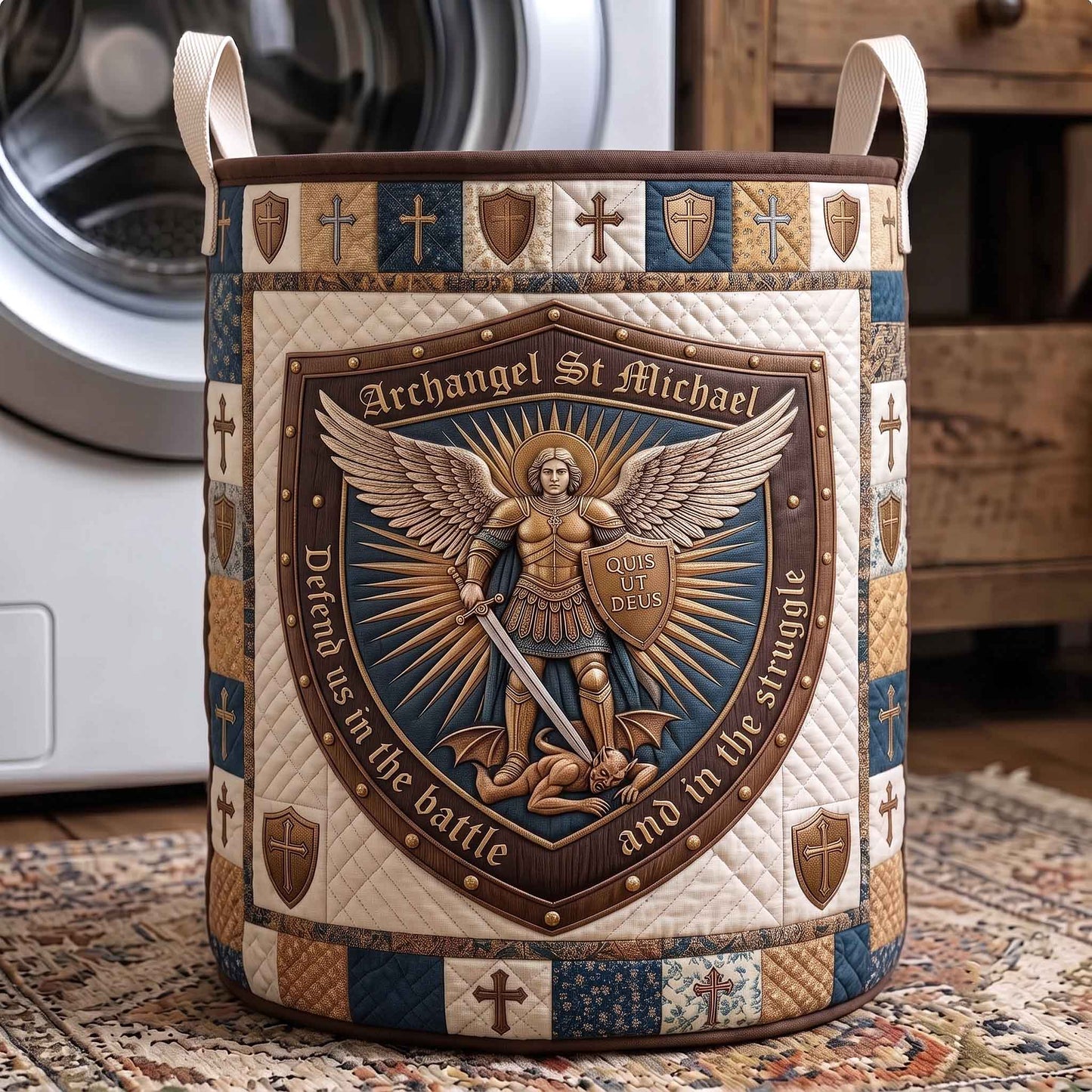 Saint Michael Quilted Laundry Basket GFTOTP20434C2
