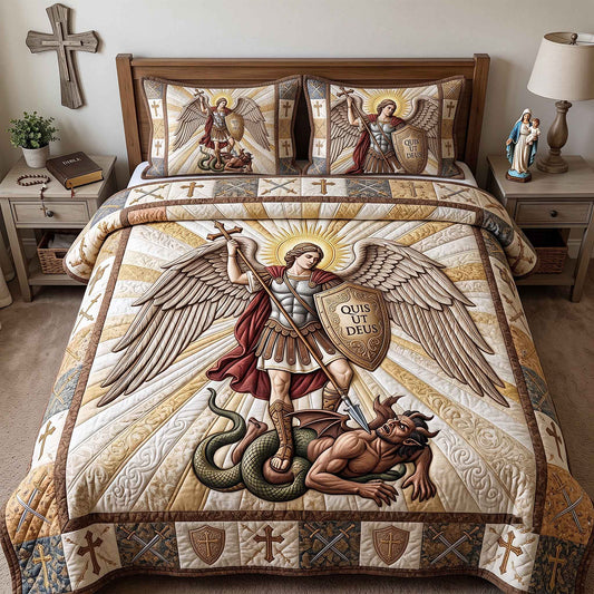 Saint Michael 3-Piece Quilted Bedding Set GFTOTP20436