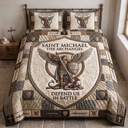 Saint Michael 3-Piece Quilted Bedding Set GFTOTP20437