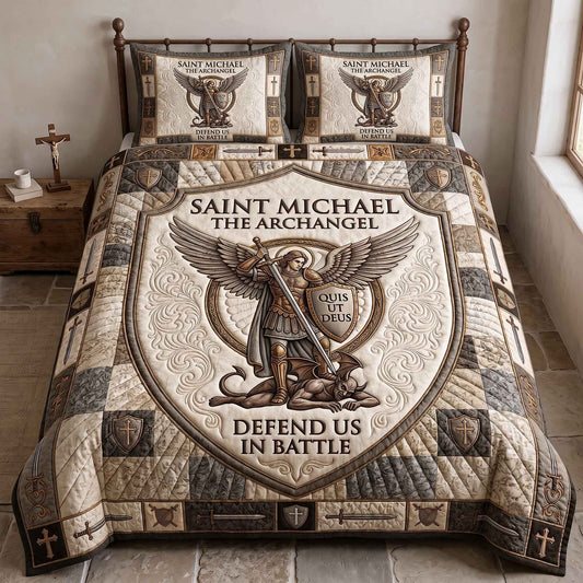 Saint Michael 3-Piece Quilted Bedding Set GFTOTP20437