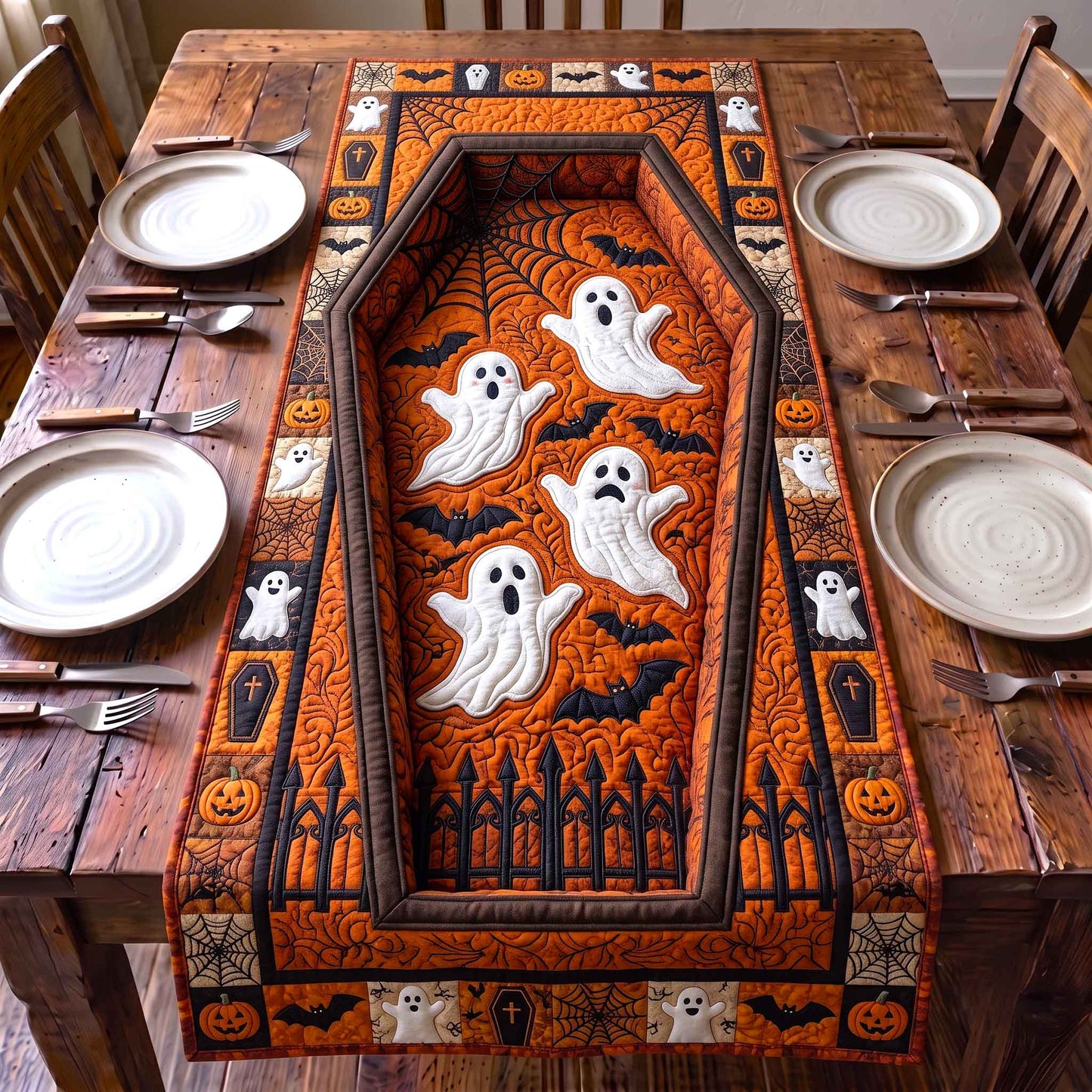 Haunted Coffin Quilted Table Runner GFTOTP20439