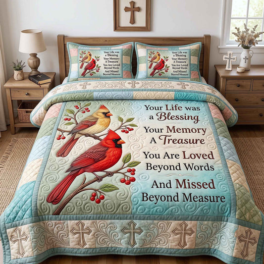 Cardinal Faith 3-Piece Quilted Bedding Set GFTOTP20454