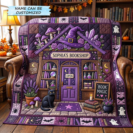 Personalized Autumn Bookshop Quilted Blanket QTCUZ GFTOTP20461