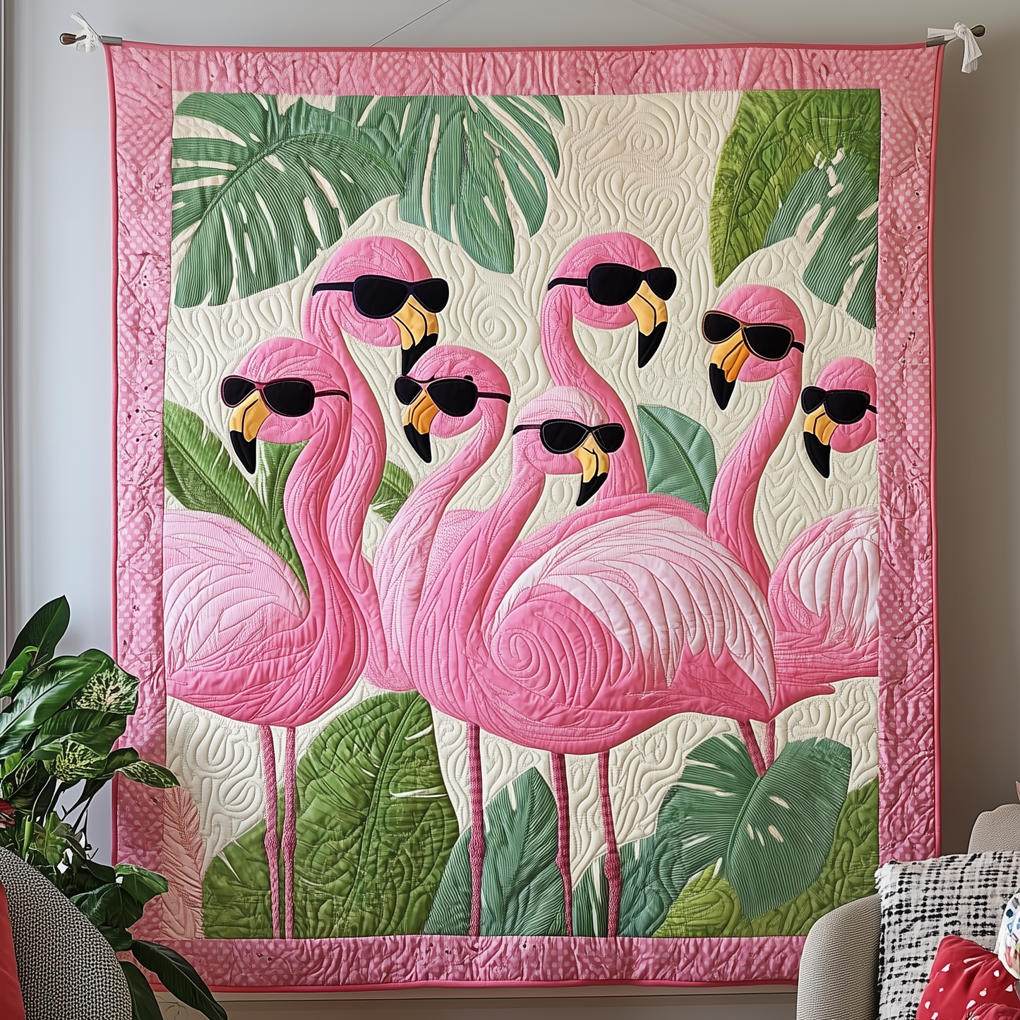 Tropical Flamingo Quilted Blanket GFTOTP2046
