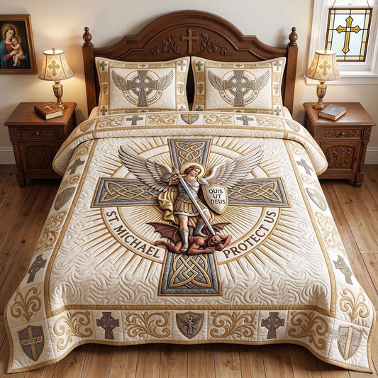 Saint Michael 3-Piece Quilted Bedding Set GFTOTP20485
