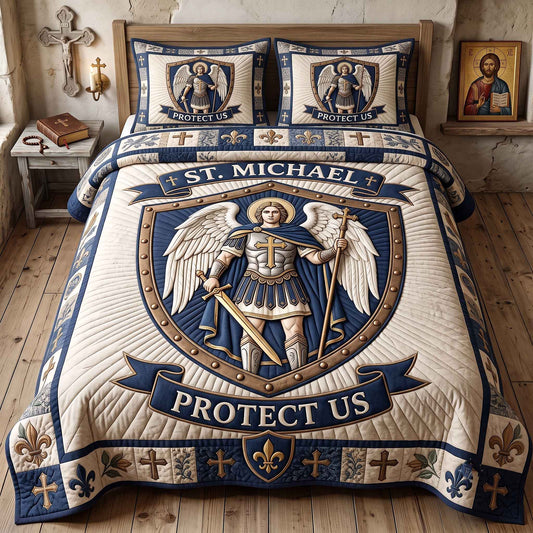 Saint Michael 3-Piece Quilted Bedding Set GFTOTP20486