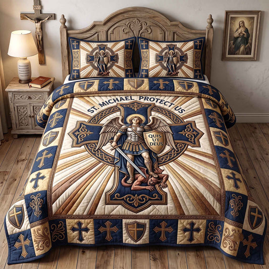 Saint Michael 3-Piece Quilted Bedding Set GFTOTP20487