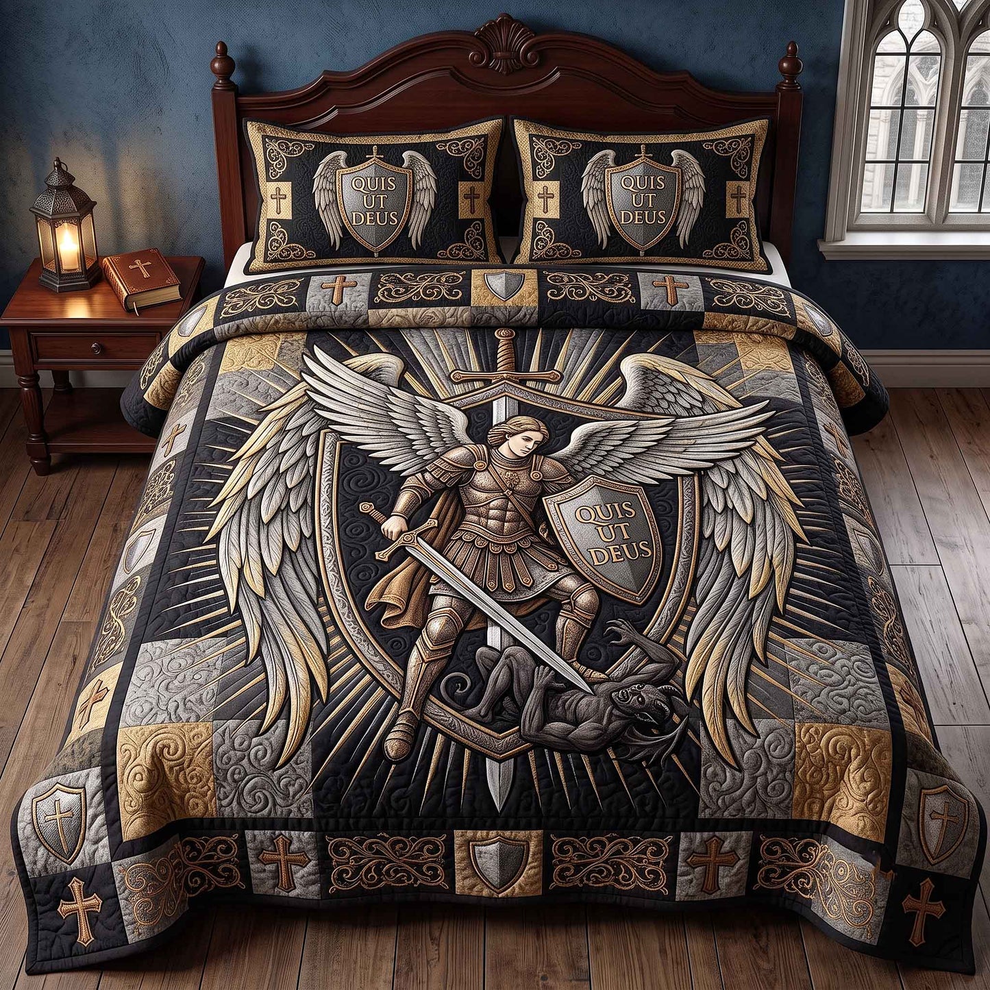 Saint Michael 3-Piece Quilted Bedding Set GFTOTP20489