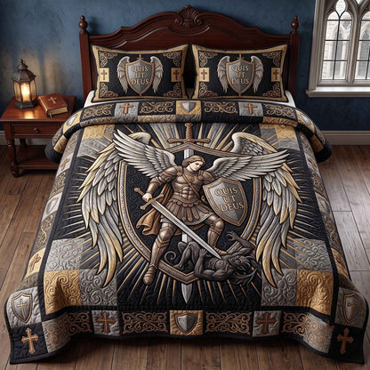 Saint Michael 3-Piece Quilted Bedding Set GFTOTP20489