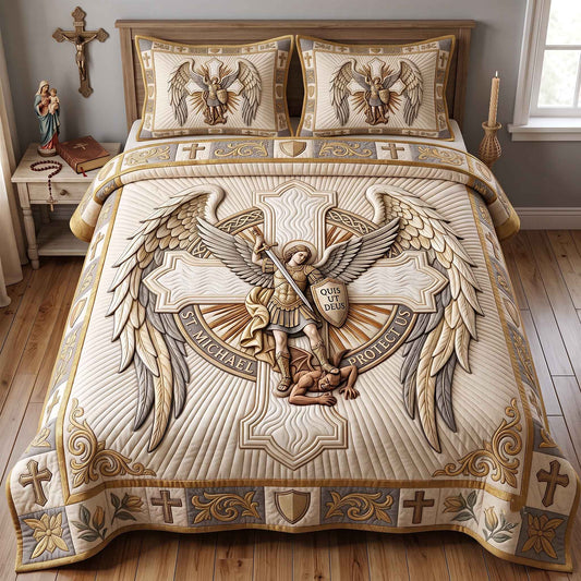Saint Michael 3-Piece Quilted Bedding Set GFTOTP20490