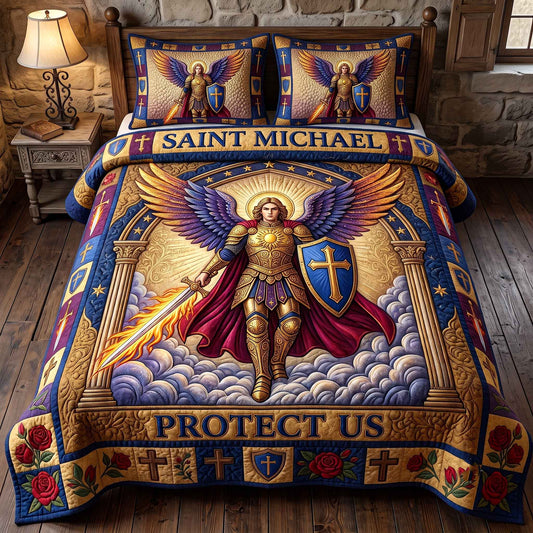 Saint Michael 3-Piece Quilted Bedding Set GFTOTP20521